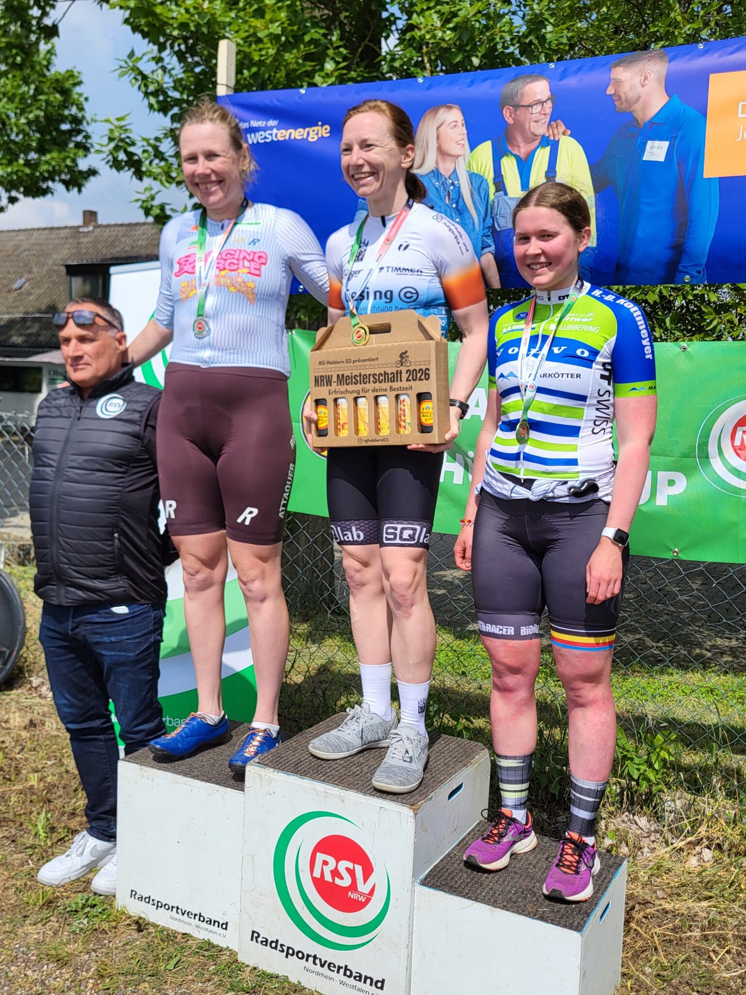 Podium Frauen Elite. NRW-Meisterschaften Rees 2026